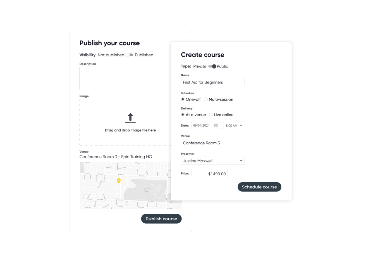 screenshot of Arlo Training Management Software